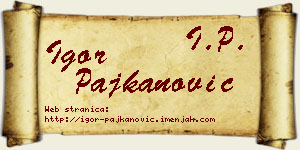 Igor Pajkanović vizit kartica